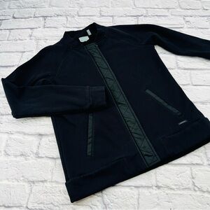 Athleta Stronger Bomber Jacket XS Black Fleece Warm Cozy